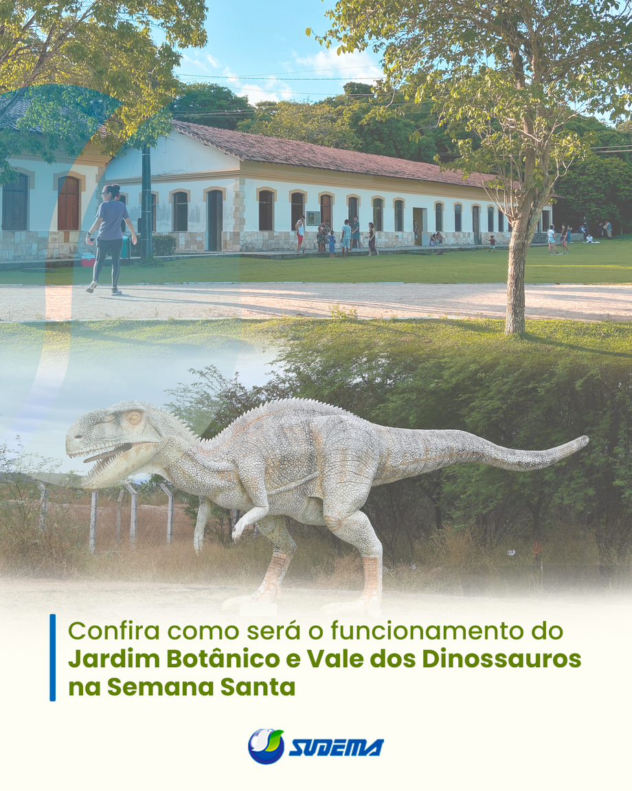 Devido ao feriado da Semana Santa, o Jardim Botânico, em João Pessoa, e o Vale dos Dinossauros, em Sousa, ficarão fechados para visitação nesta quinta-feira (28) e sexta-feira (29).