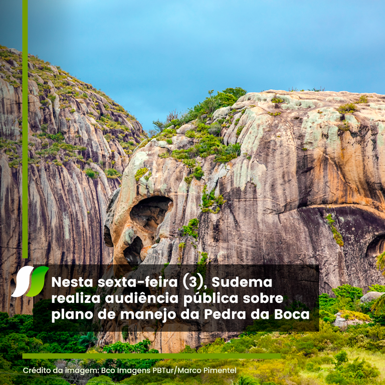 Nesta sexta-feira (3), Sudema realiza audiência pública sobre plano de manejo da Pedra da Boca