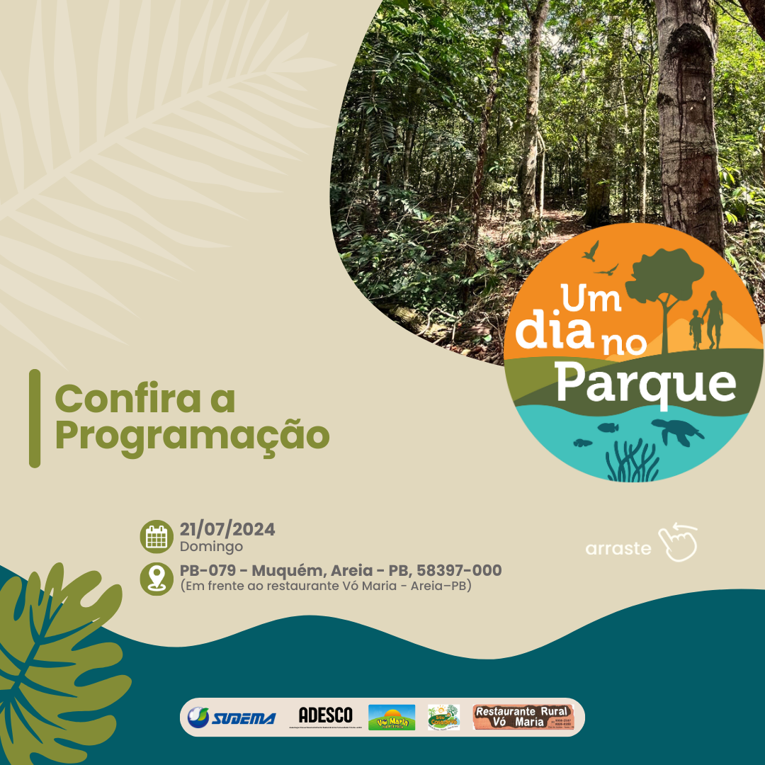No próximo domingo, dia 21 de julho, acontecerá em todo o país o evento “Um Dia no Parque”, que busca promover a conscientização da população em relação à importância das Unidades de Conservação (UCs).