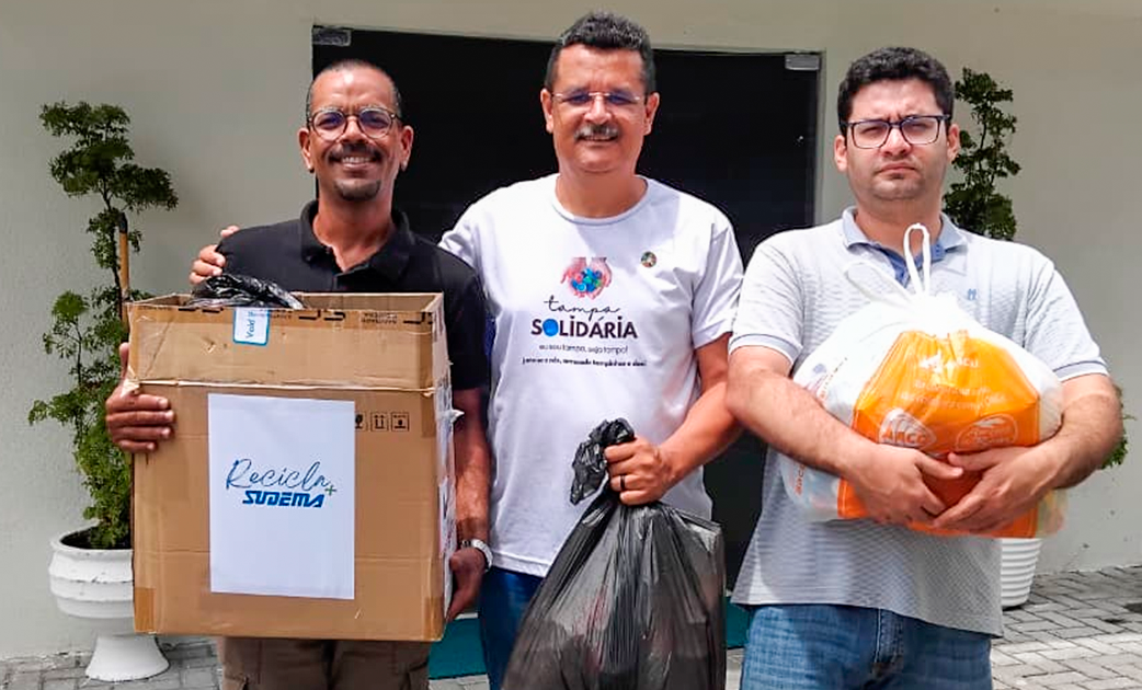 Material arrecadado em ações do Praia Limpa e na coleta seletiva interna reforça compromisso com a economia circular