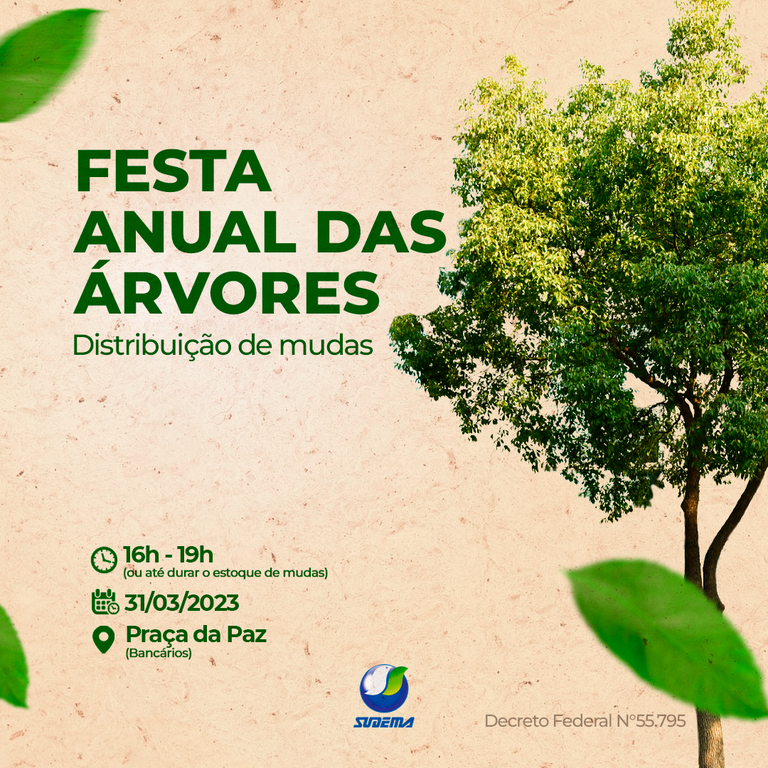 Sudema promove ação de distribuição de mudas em alusão à Festa Anual das Árvores nesta sexta-feira (31)