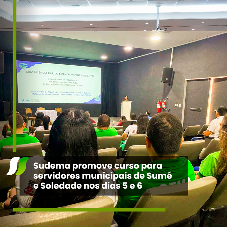 Sudema promove curso para servidores municipais de Sumé e Soledade nos dias 5 e 6