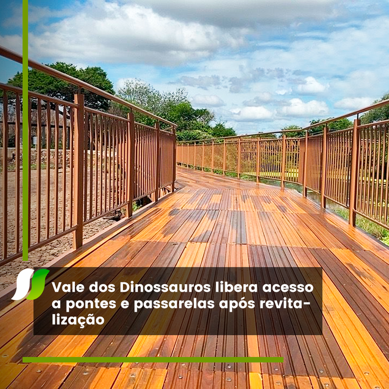 Vale dos Dinossauros libera acesso a pontes e passarelas após revitalização