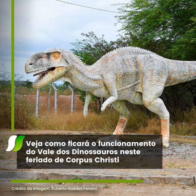 Veja como ficará o funcionamento do Vale dos Dinossauros neste feriado de Corpus Christi